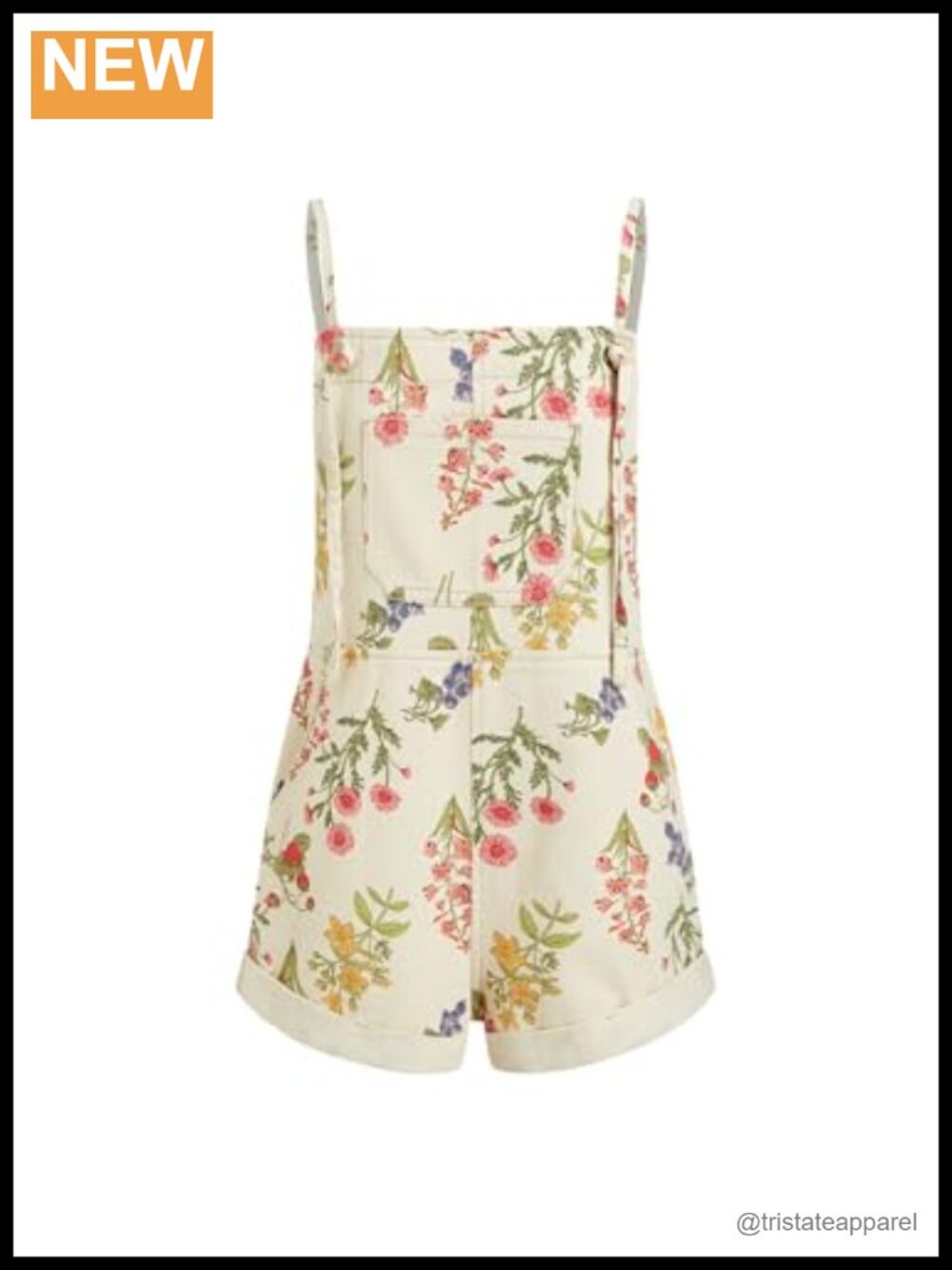 Loose Fit Denim Overall Shorts Romper with Pockets